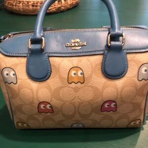 Coach pac man mini Bennett satchel. Long strap not included.